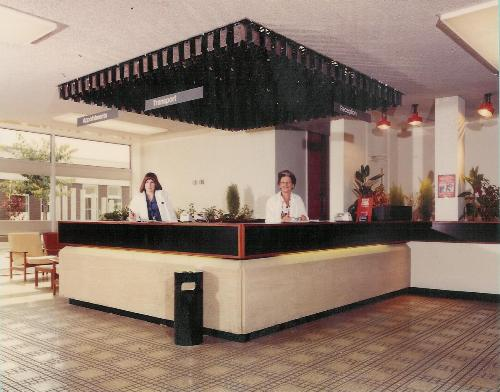 old image of Halton Hospital reception