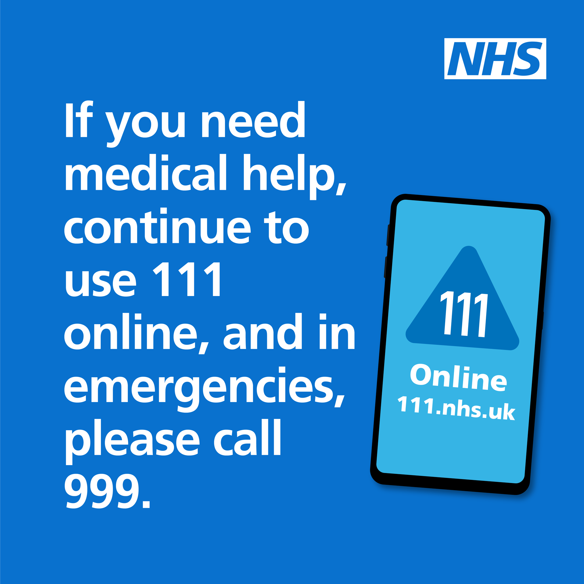 Image advising people to call 999 in an emergency