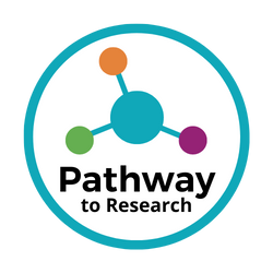 Image of pathway to research logo