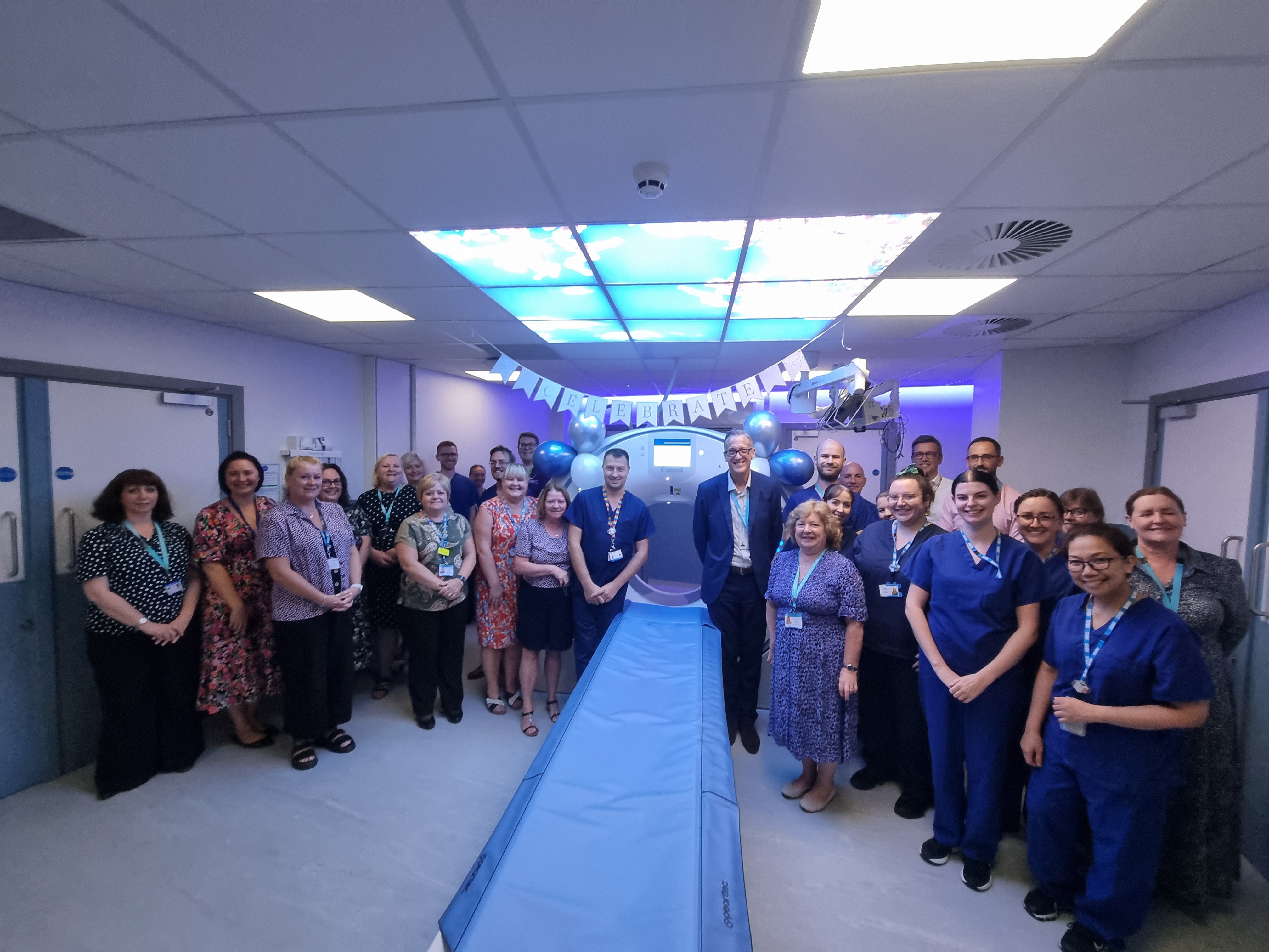 Staff pictured at the official unveiling of the new CT scanner in the Emergency Department
