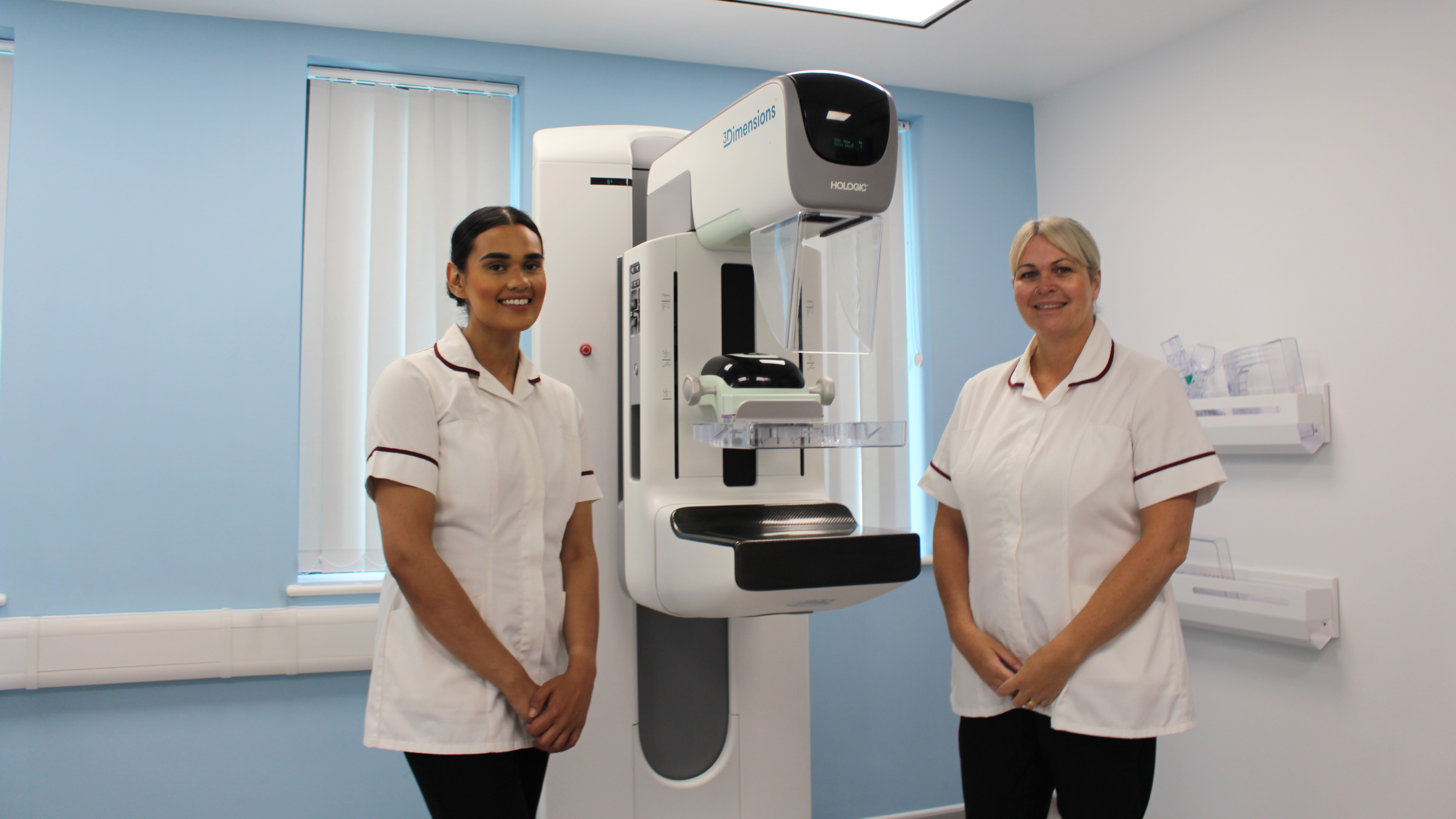 3.	Shabnam Rashid, radiographer and Nicola Worthington, assistant practitioner in one of the new screening rooms