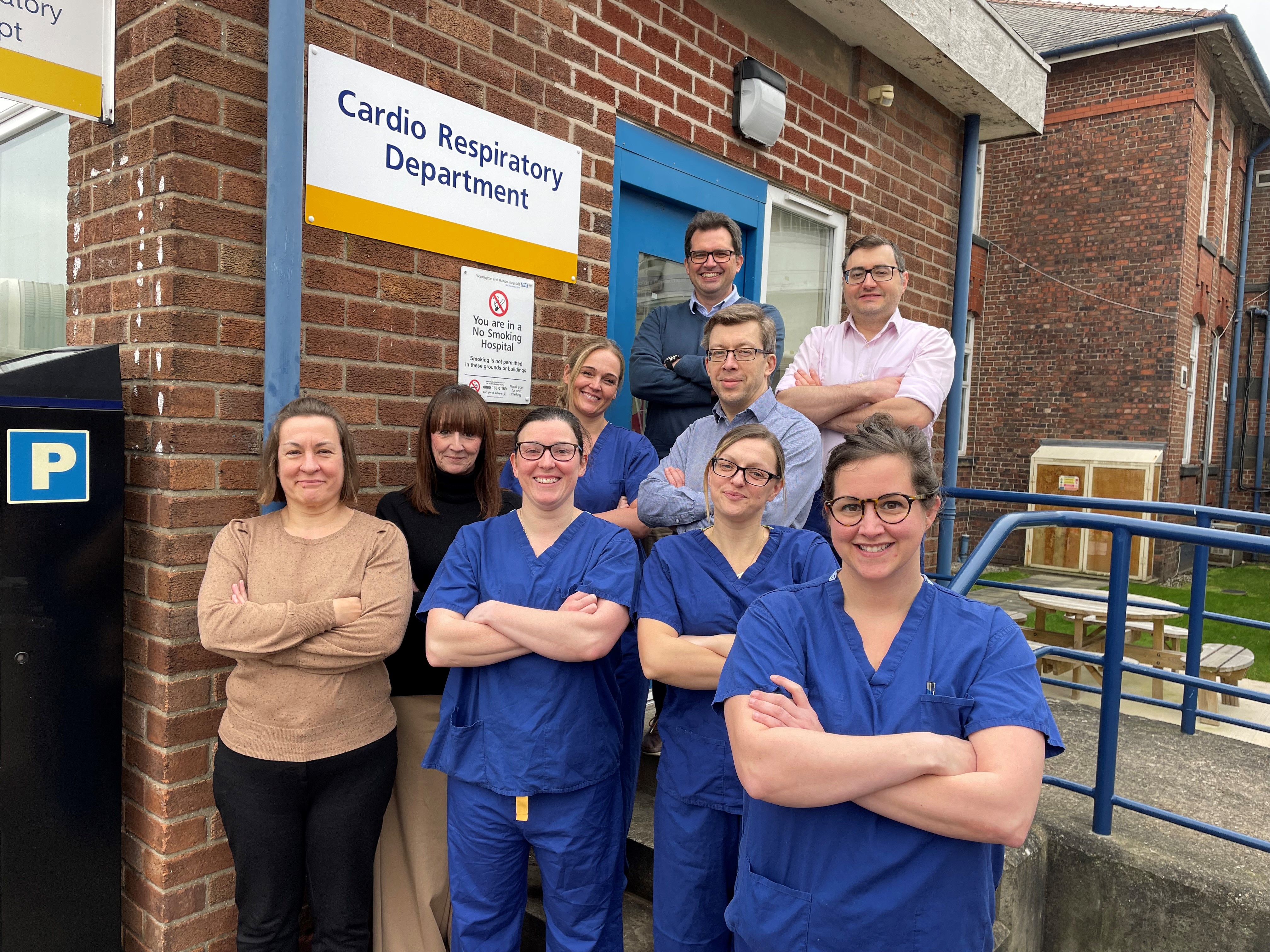 Trust's Echo Team outside the Cardio Respiratory Department based at Warrington Hospital.