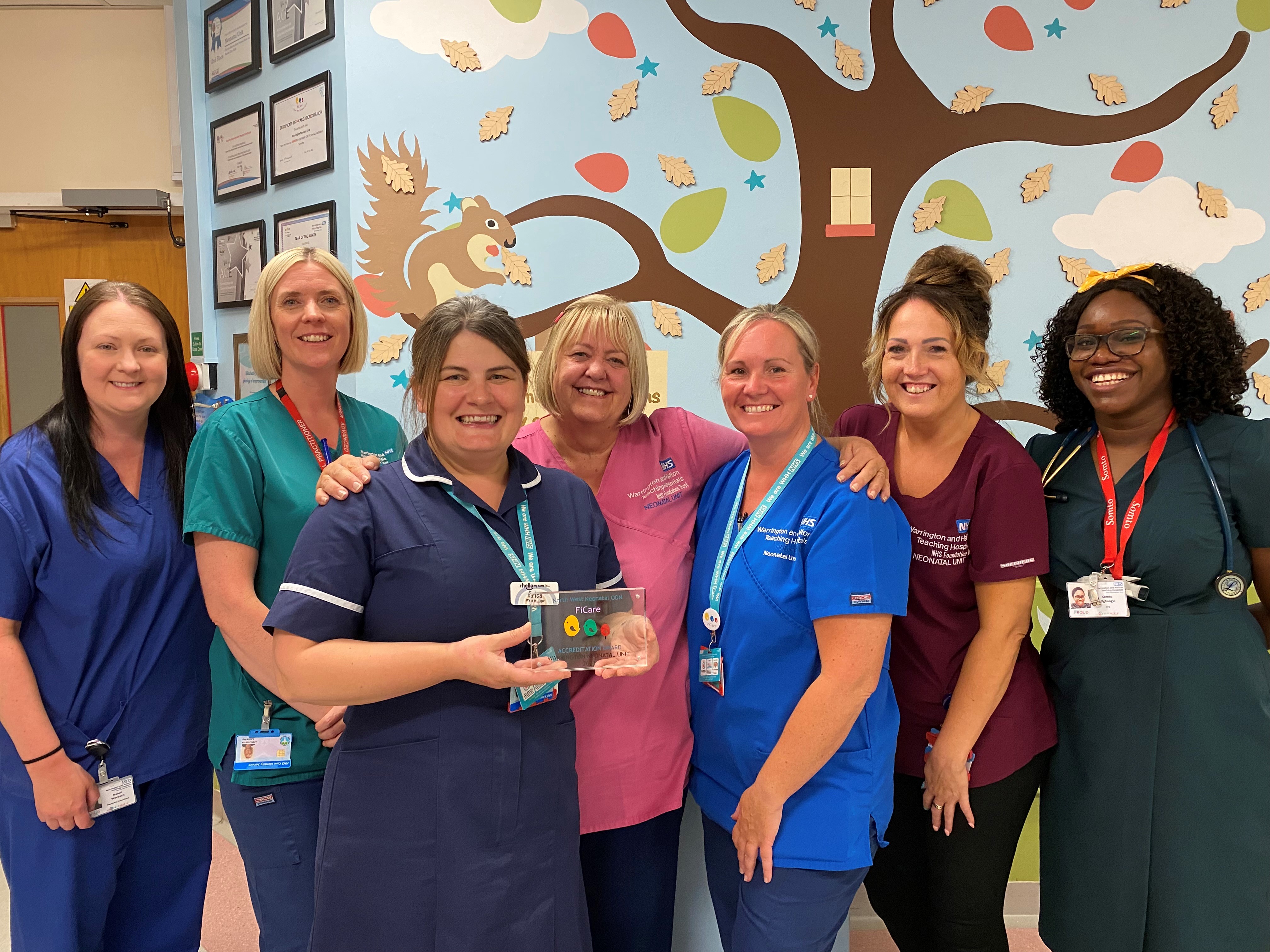 Staff from the Neonatal Unit with the Northwest Neonatal ODN green status award.