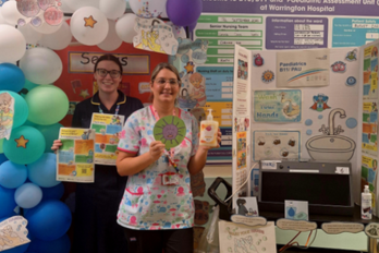 Staff with information stand