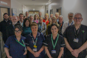 WHH Chief Executive Simon Constable with staff, board members and project team at the opening of the new day case unit.