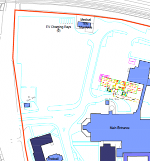 Car parking electric charging bay map