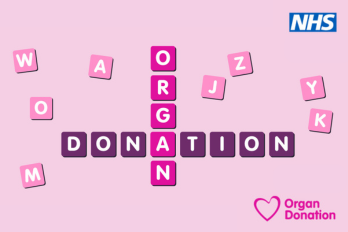 Image of Scrabble tiles spelling out organ donation