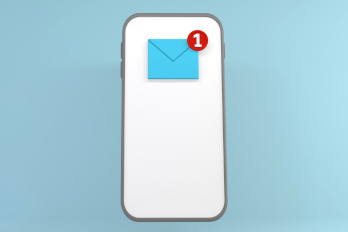 Phone with a message notification