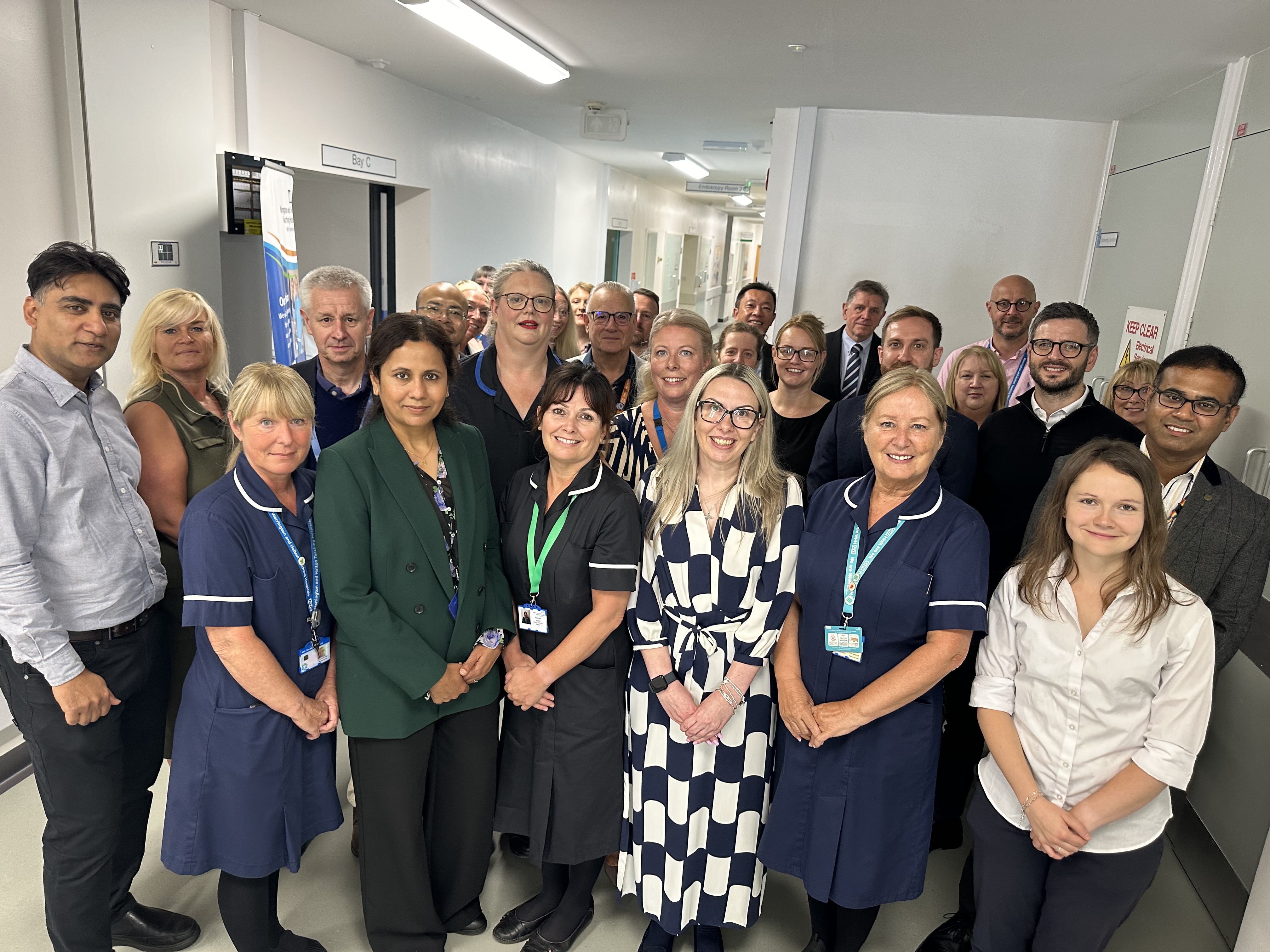 WHH staff and dignitaries at the opening of the Endoscopy Hub at Halton Hospital.