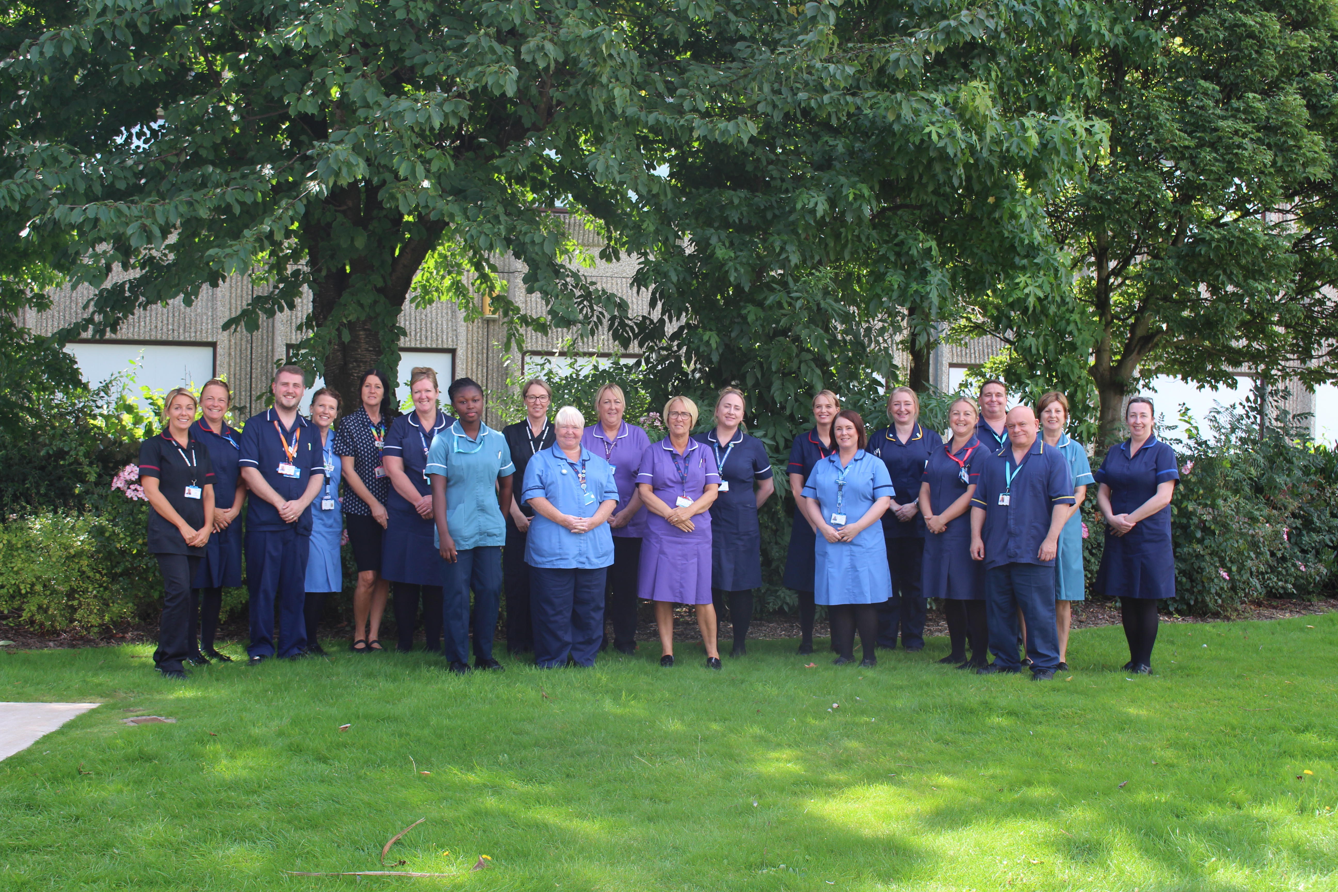 Group photo of Warrington and Halton Hospitals' Maternity Team.